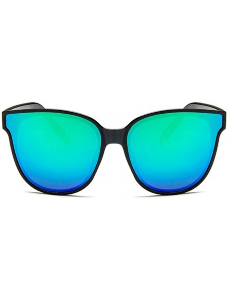 Square Unisex Sunglasses Fashion White Grey Drive Holiday Square Non-Polarized UV400 - Bright Black Green - CK18RLRG40A $10.73