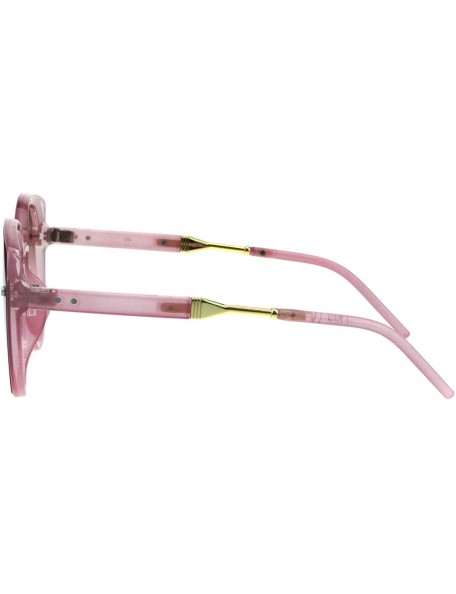 Oversized Womens Retro Mod Designer Oversize Plastic Cat Eye Sunglasses - Pink Pink Smoke - CX18EKWXWHD $12.68