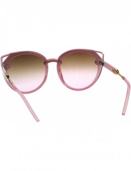 Oversized Womens Retro Mod Designer Oversize Plastic Cat Eye Sunglasses - Pink Pink Smoke - CX18EKWXWHD $12.68