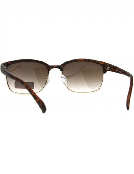 Rectangular Mens Classic Rectangular Half Horn Rim Designer Fashion Mod Sunglasses - Tortoise Brown - C517YSQTOKL $14.63