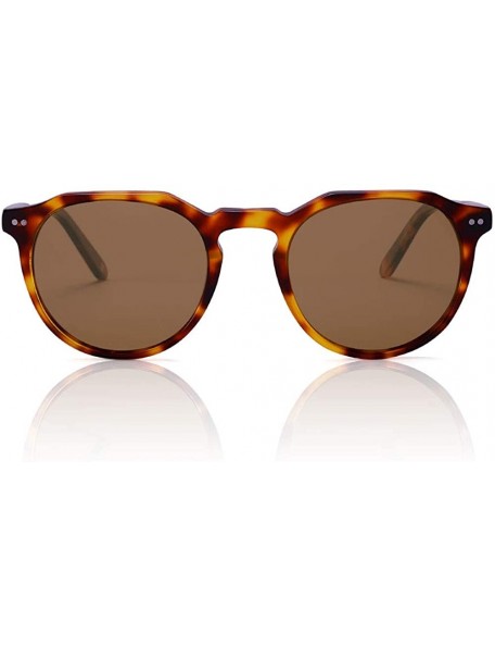 Round Round Acetate Sunglasses for Women Men - Retro Polarized Sunglasses Slim Frame Fashion Designer Style - CJ1966I59W2 $24.27
