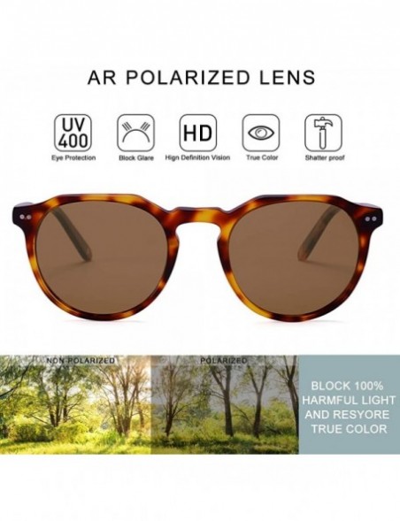 Round Round Acetate Sunglasses for Women Men - Retro Polarized Sunglasses Slim Frame Fashion Designer Style - CJ1966I59W2 $24.27