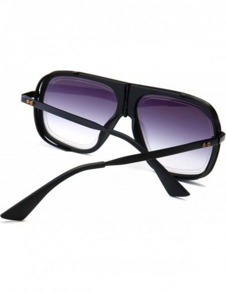 Square Oversized Sunglasses Mens Square Frame Sunglasses Bold Pilot Sports Eyewear Luxury - 9 - C719548EXLE $13.47