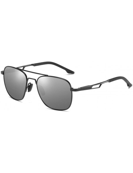 Aviator Classic Square Aviator Sunglasses Polarized Lens UV400 Protection Military Style Spring Hinged - CM18I7YOL8X $12.00