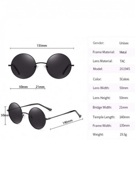 Aviator Polarized Sunglasses Polarized Sunglasses Retro-archaic Circle - E - CV18QC0W0U5 $24.38