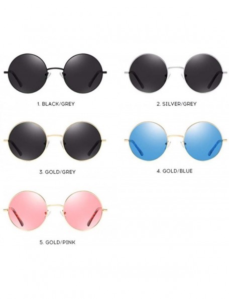 Aviator Polarized Sunglasses Polarized Sunglasses Retro-archaic Circle - E - CV18QC0W0U5 $24.38