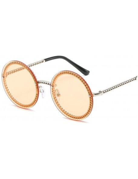 Round Round Sunglasses Women Luxury RimlFeamle Shades Europe Popular Ins Sun Glasses Lunettes De Sol Femme - C6198577UW6 $34.00