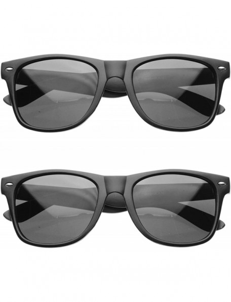 Wayfarer Super Hipster Trendy Urban Matte Black Rubber Finish Horn Rimmed Sunglasses (2-Pack) - C911C39V719 $8.48