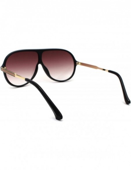 Oversized Retro Mobster Plastic Racer Shield Luxury Fashion Sunglasses - Black Gold Burgundy - CX190QUCLUY $13.80