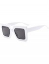 Goggle Square Vintage White Frame Polarized Sunglasses Spring Summer Temple Sun Glasses - A - CH18SHTXQYN $7.82