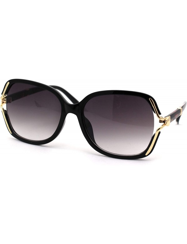 Cat Eye Womens Exposed Lens Side Chic Plastic Butterfly Sunglasses - Black Tortoise Smoke - C618ZWOALNM $13.99