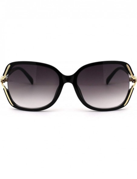 Cat Eye Womens Exposed Lens Side Chic Plastic Butterfly Sunglasses - Black Tortoise Smoke - C618ZWOALNM $13.99