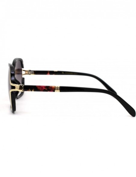 Cat Eye Womens Exposed Lens Side Chic Plastic Butterfly Sunglasses - Black Tortoise Smoke - C618ZWOALNM $13.99