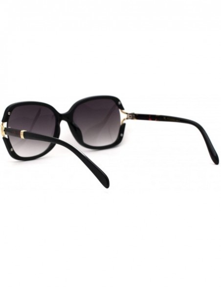 Cat Eye Womens Exposed Lens Side Chic Plastic Butterfly Sunglasses - Black Tortoise Smoke - C618ZWOALNM $13.99