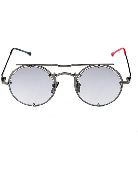 Rimless Round Steampunk Sunglasses-Retro Eyewear Metal Frames-Fashion Goggle Unisex - B - CU190ECWERO $34.68