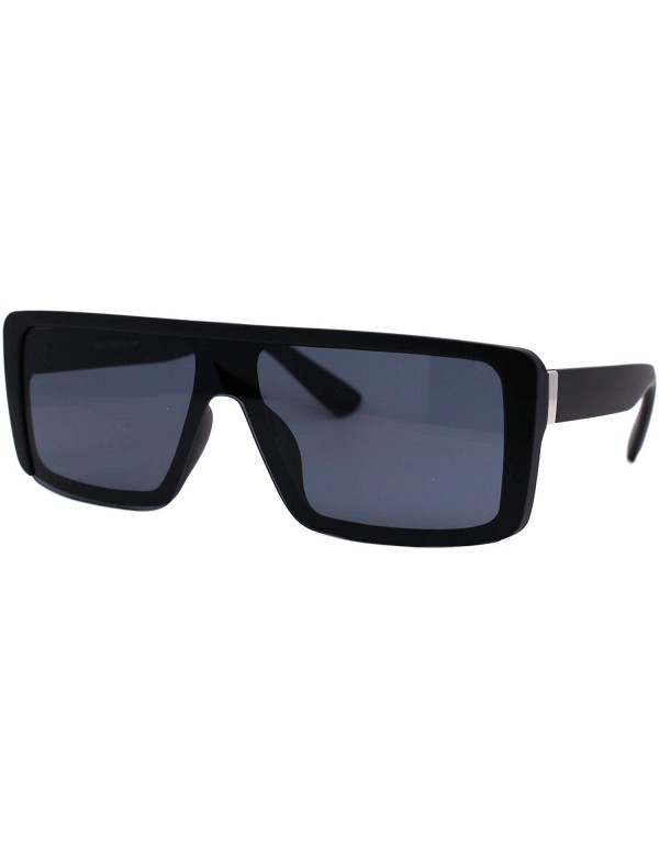 Rectangular Flat Top Rectangular Sunglasses Unisex Fashion Mob Designer Style Shades UV 400 - Matte Black (Black) - CW197QWCC...