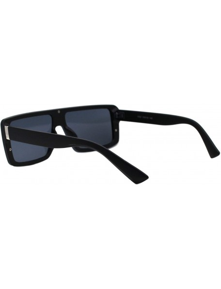 Rectangular Flat Top Rectangular Sunglasses Unisex Fashion Mob Designer Style Shades UV 400 - Matte Black (Black) - CW197QWCC...