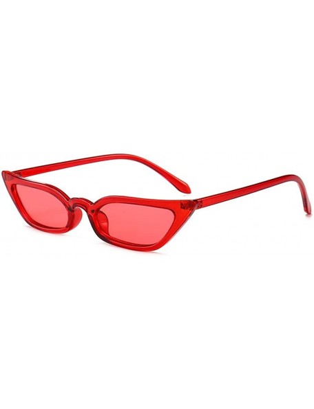 Goggle Sunglasses Fashion Cat-Eye Cool A Small Frame Glasses Sunglasses - C5 Wine Red Frame Wine Red Slice - C718TILS6A3 $12.45