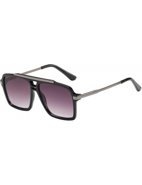 Square Pouch Men Manhattan Vintage Hipster Design Hybrid Sunglasses - 87041-black-gun-frame-purple-smoke - CO18S00H0WY $9.62