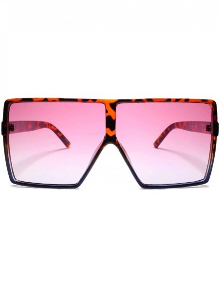 Square High-End Chic Designer Inspired Oversized XL Womens Sunglasses - Tortoise / Pink - CZ18U5KWHYG $15.06