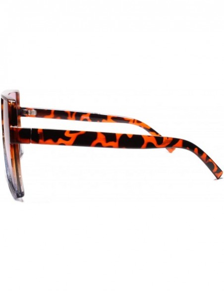 Square High-End Chic Designer Inspired Oversized XL Womens Sunglasses - Tortoise / Pink - CZ18U5KWHYG $15.06
