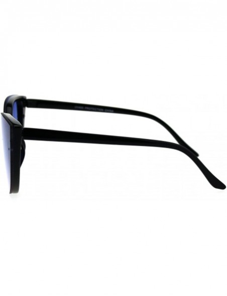 Shield Womens Panel Shield Lens Gothic Cat Eye Mod Sunglasses - Blue Clear - CR18G2CHCS4 $9.15