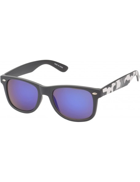 Wayfarer 'Baldwin' Retro Square Camouflage Fashion Sunglasses - Grey - CY11ORPV3TD $20.26