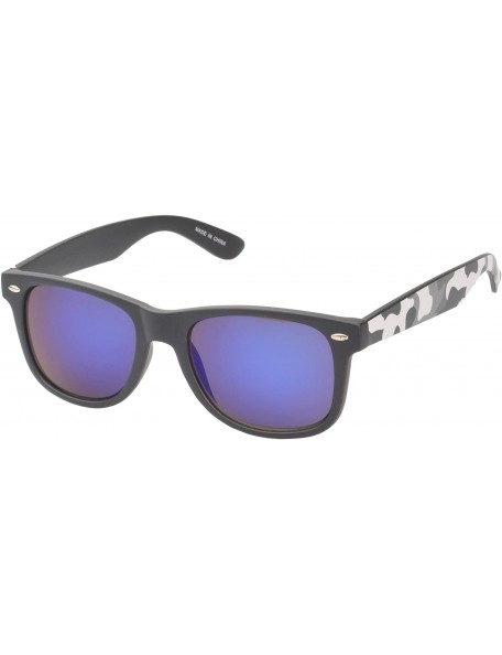 Wayfarer 'Baldwin' Retro Square Camouflage Fashion Sunglasses - Grey - CY11ORPV3TD $9.54