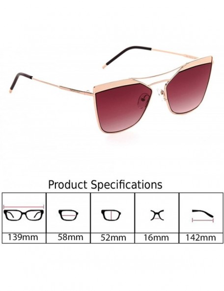 Sport Made In ITALY Retro Fashion Cat Eye Women Sunglasses Metal Frame Plastic Lens DS1520 - Gold - C4189NWRX6E $20.23