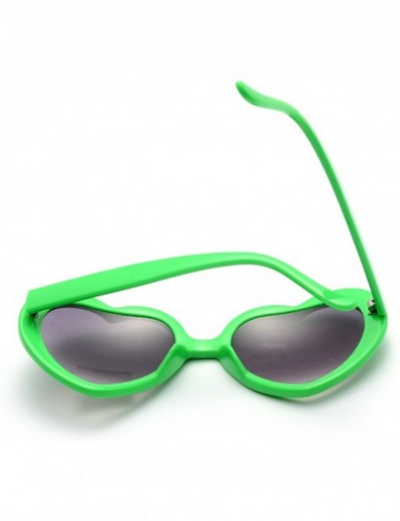 Round 6 Pack Neon Colors Heart Shape Sunglasses Party Favor Supplies - Green - CI18CGQD09D $15.49