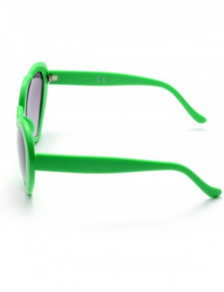 Round 6 Pack Neon Colors Heart Shape Sunglasses Party Favor Supplies - Green - CI18CGQD09D $15.49