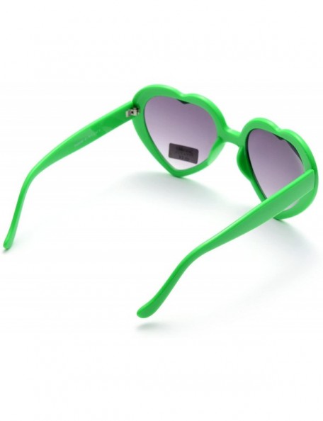 Round 6 Pack Neon Colors Heart Shape Sunglasses Party Favor Supplies - Green - CI18CGQD09D $15.49