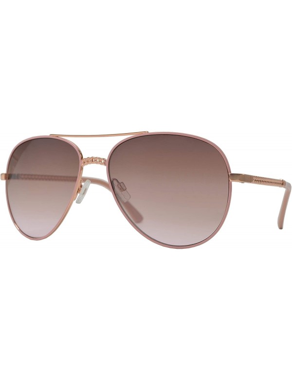 Aviator Fashion Chain Link Design Aviator Sunglasses for Women UV Protection - Pink + Brown Pink - C1196WM6STA $16.70