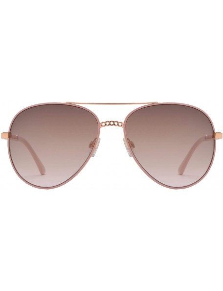 Aviator Fashion Chain Link Design Aviator Sunglasses for Women UV Protection - Pink + Brown Pink - C1196WM6STA $16.70