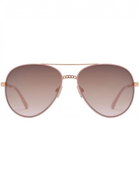 Aviator Fashion Chain Link Design Aviator Sunglasses for Women UV Protection - Pink + Brown Pink - C1196WM6STA $16.70