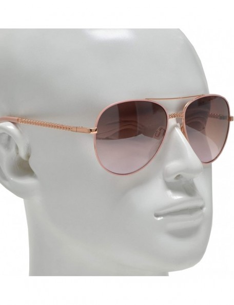 Aviator Fashion Chain Link Design Aviator Sunglasses for Women UV Protection - Pink + Brown Pink - C1196WM6STA $16.70