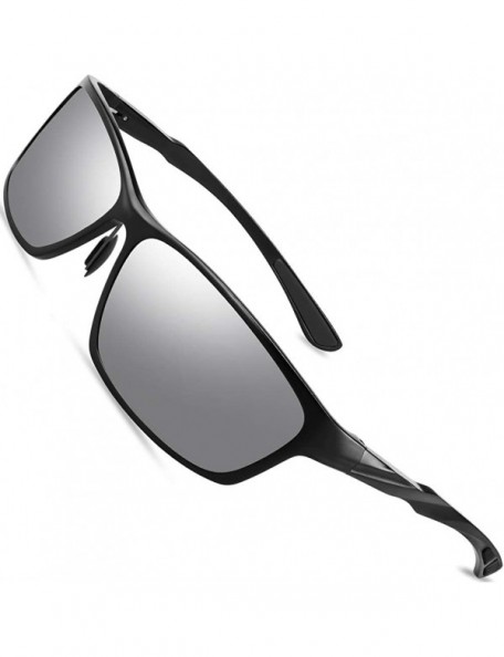 Sport Polarized Driiving Sunglasses Cycling Running - Black Frame Slivey Lens - CZ194W9Z6ZW $19.62