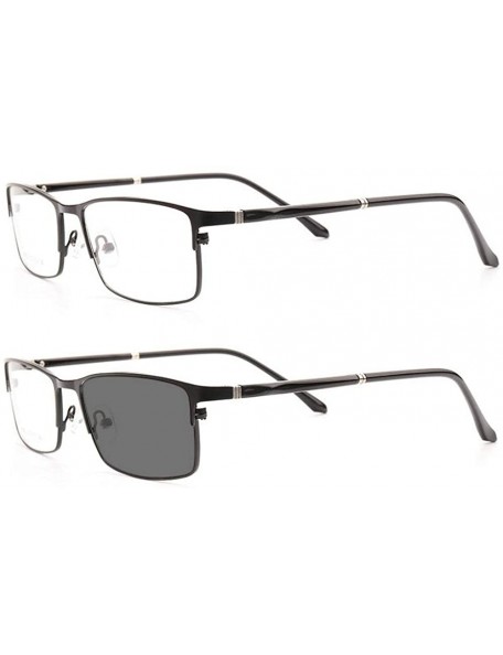 Square Full Metal Frame Photochromic Nearsighted Glasses Resin Myopia Sunglasses High-end Men's Business Optical Glasses - CX...