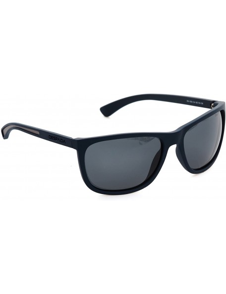 Round Made In ITALY Classic. Men's Sunglasses Plastic Frame- Polarized Lens DS1553 - Matte Blue - CR189NCUQ8S $24.25