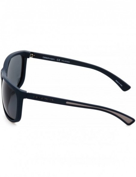 Round Made In ITALY Classic. Men's Sunglasses Plastic Frame- Polarized Lens DS1553 - Matte Blue - CR189NCUQ8S $24.25