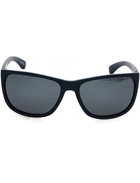 Round Made In ITALY Classic. Men's Sunglasses Plastic Frame- Polarized Lens DS1553 - Matte Blue - CR189NCUQ8S $24.25