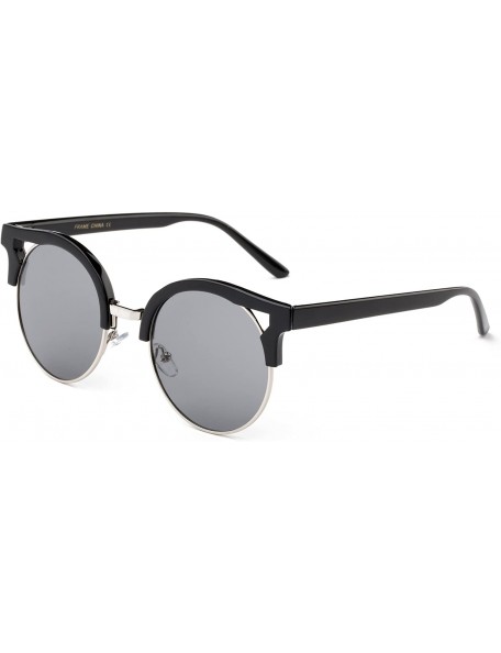 Square "Marilyn" Modern Cat Eye Metal Frame Fashion Sunglasses - Black - CU12MF2YPIP $14.50