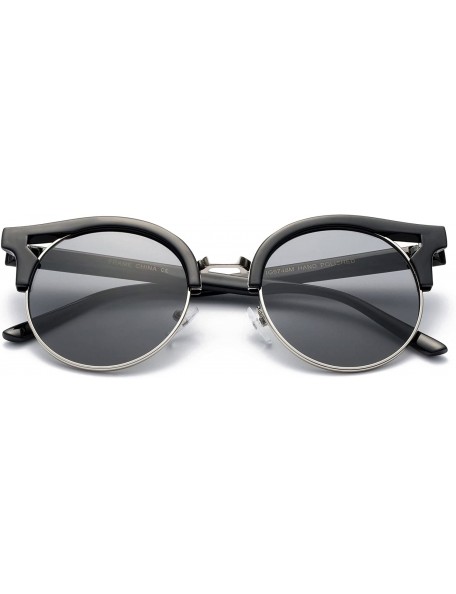 Square "Marilyn" Modern Cat Eye Metal Frame Fashion Sunglasses - Black - CU12MF2YPIP $14.50