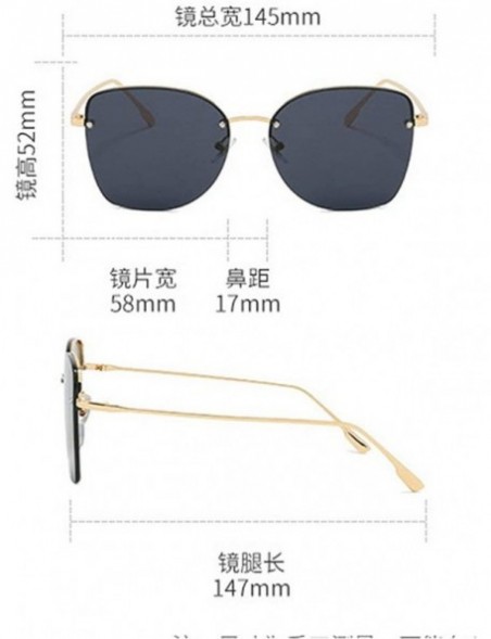 Square 2019 new rivet fashion half frame trend unisex brand designer sunglasses UV400 - Silver - CG18AWNOUL7 $9.56