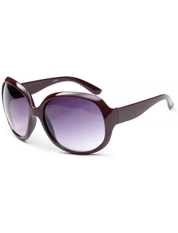 Butterfly Women's Plastic Classical Oversized Butterfly Sunglasses - Wine - CE185W87SR2 $10.75