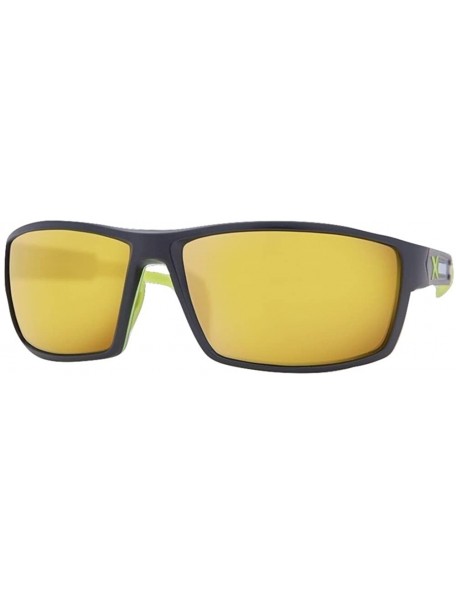 Sport Pinnacle Polarized Sport Sunglasses - Matte Black With Lime - CL17Z4Q83DW $118.26