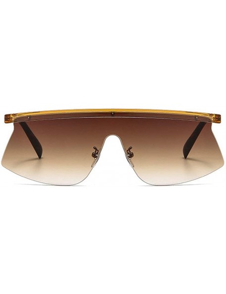 Goggle Mens Goggle Rimless Oversized Sunglasses Women Fashion Shades UV400 Vintage One-piece Flat Top Sun Glasses - CS192YUK3...