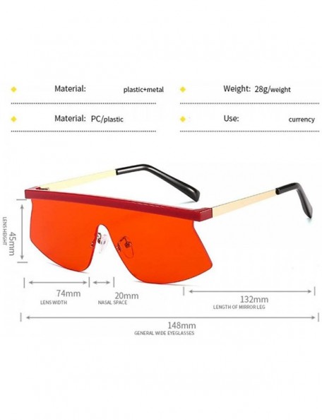 Goggle Mens Goggle Rimless Oversized Sunglasses Women Fashion Shades UV400 Vintage One-piece Flat Top Sun Glasses - CS192YUK3...