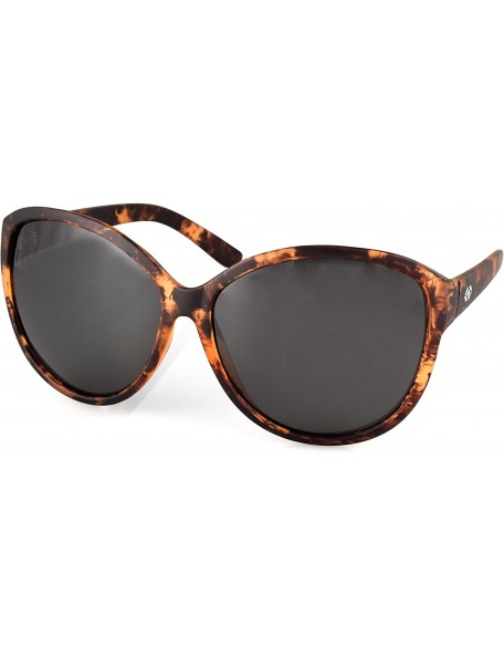 Oversized New York Women's Oversized Cateye Polarized Sunglasses - Multiple Colors - Matte Tortoise Frame - CG12N9NI4VE $19.57