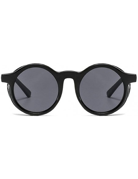 Round 2020 New Transparent Color Punk Flip Sunglasses Men Women Fashion UV400 Round Glasses - Black - C41935CXEEG $12.68